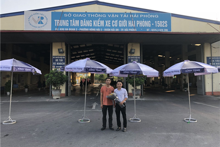 Tặng ô ngoài trời cho trung tâm đăng kiểm xe cơ giới 1502S 1505D Hải Phòng